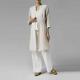Vivid Linen Co Natural Oat/off White Double Layer Lagenlook Tunic Duster Top L