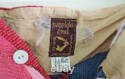 VIVIENNE WESTWOOD 1982 WORLDS END Orange tube knit top to stripe pirate short