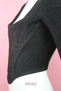 VIVIENNE WESTWOOD Black Lurex Corset, Long Sleeve, c. 2000's, Size 6 US