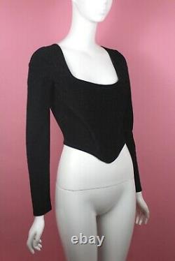 VIVIENNE WESTWOOD Black Lurex Corset, Long Sleeve, c. 2000's, Size 6 US