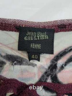 VTG 90s Jean paul gaultier Femme Women SKETCH DESIGN MESH SHIRT TOP size 40 rare