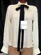 Valentino Blouse Ivory Silk Black Tie Long Sleeve Size 4 Nwt $1750