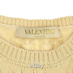 Valentino Butterfly Emblem Long Sleeve Tops Ivory #M Authentic AK37338