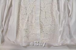 Valentino Long Sleeve White Cotton Lace Front Blouse / Shirt / Top 10