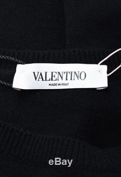 Valentino NWT Black Wool Love Blades Long Sleeve Sweater Top SZ S