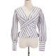 Veronica Beard Nwd Seema Long Sleeve Top Size 2 In White/purple/multi Stripes