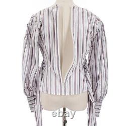 Veronica Beard NWD Seema Long Sleeve Top Size 2 in White/Purple/Multi Stripes