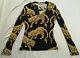 Versace Collection Women's Black Gold Cat Print Top Size It 46 Uk 14 Good Used