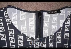 Versace Long Sleeve Pattern Top Black White 14 UK VGC