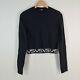 Versace Versus Womens Knit Top Size It 46 Aus S Black Crop Long Sleeve 008640