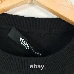 Versace Versus womens knit top size IT 46 aus S black crop long sleeve 008640
