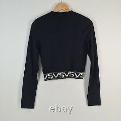 Versace Versus womens knit top size IT 46 aus S black crop long sleeve 008640