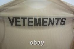 Vetements Sheer Stretch Organza Top Back Logo Shirt Long Sleeves Women's Medium