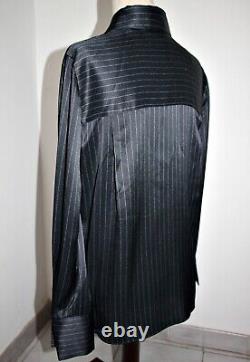 Vince 100% Silk-Satin Pinstripe Button-Up Shirt sz S $445