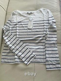 Vince Blue Striped Linen Top