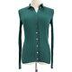 Vince Nwt Collared Button Down Ribbed Long Sleeve Top Size S In Dark Green Jade