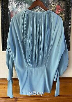 Vintage 80s John Galliano Silk Twisted long Sleeve Top US 4 EUR 36 UK 10 blouse