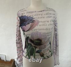 Vintage 90s Cop Copaine Paris transparent mesh top y2k shirt JPG Size Small