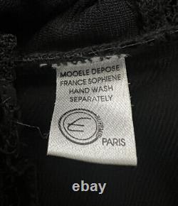 Vintage Black Long Sleeve Blouse Size M Medium Top Mesh Bufemie Couture Paris