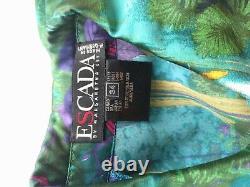 Vintage Escada Print Silk Blouse Silk Printed Long Sleeve Top sz 34 Xs Small