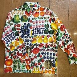 Vintage Gucci Fruit Print Silk Blouse Shirt Tops Tom Ford Era Size 40