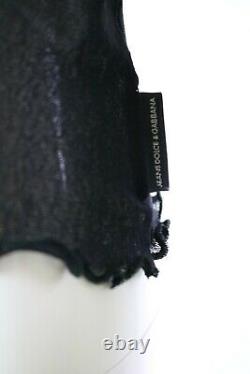 Vintage J&ANS by Dolce & Gabbana Black Sheer Mesh Top Saint Graphic Print Small