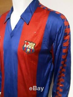 Vintage Mens Barcelona Long Sleeve Football Shirt 1984 Meyba Top Number 9