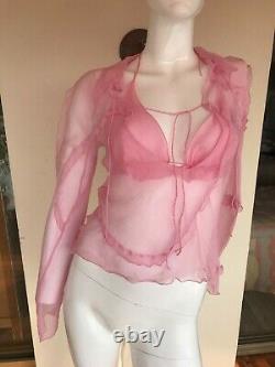 Vintage Silk fendi runway SS2000 blouse and bikini top matching set