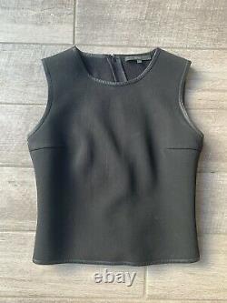 Vintage Tom Ford For Gucci 1999 A/W Collection Black Leather Trimmed Top