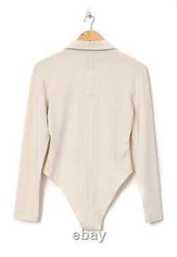 Vintage Women's FENDI Bodysuit Top Shirt Long Sleeve Beige Size IT 48 US 12