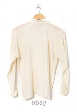Vintage Women's GIANNI VERSACE Top Blouse Shirt Silk Long Sleeve Beige Size L