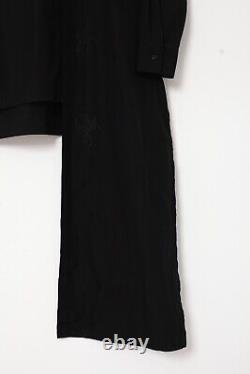 Vintage YOHJI YAMAMOTO Top Assymetric Button Up Long Sleeve Long Black Size 3