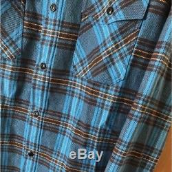 Visvim Plaid Long-Sleeved Shirt Blue Men's Tops Size 3