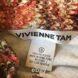 Vivienne Tam vintage 90s long sleeve stretch velvet top Size 0