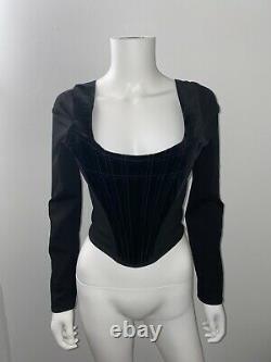 Vivienne Westwood Black Velvet Long Sleeve Corset