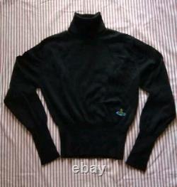 Vivienne Westwood Turtle Sweater Knit Black Initial Size M Tops Long sleeves