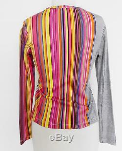 Vtg Nik Nik Top Long Sleeve Multi-Color Extra Rare Jersey Size S/M