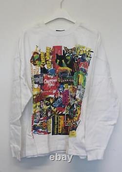 WE11DONE Ladies White Multi Long Sleeve Horror Collage Cotton Top T-Shirt S NEW