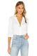 Wolford White London Effect Cotton Button Down Long Sleeve Bodysuit Top Nwt M