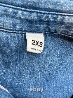 Wardrobe NYC Denim Button Down Top Size XXS Blue