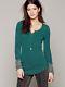 We The Free People Kyoto Cuff Thermal Top Emerald Green S Long Sleeve Waffle