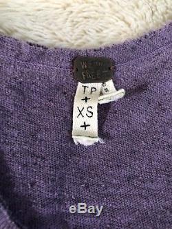 We The Free People Lace Up Cuff Long Sleeve Thermal Top Purple XS