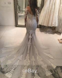 Wedding Dresses Mermaid Chapel Train Long Sleeve Sweetheart Top Lace Bride Dress