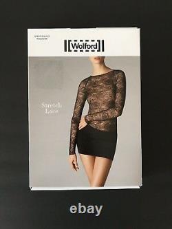 Wolford Stretch Lace Pullover Long Sleeve Top Size 36 / US 6 Black