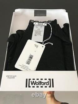 Wolford Stretch Lace Pullover Long Sleeve Top Size 36 / US 6 Black