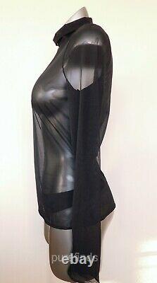 Wolford Tulle Pullover Rollneck Collar Size S Sheer Black Tulle Nwt