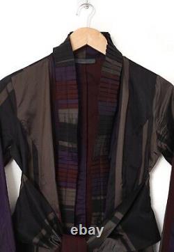 Women ETRO Top Wrap Shirt Long Sleeve Blouse Kimono Silk Striped Size IT 42 US 6