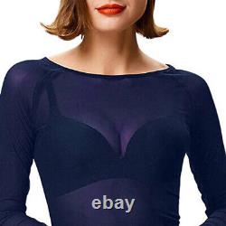 Women Sexy Mesh See Through T Shirt Ladies Long Sleeve Tops Clubwear Blouse Size