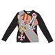 Women's Dior Top Navy Multicolour Embroidered 2002 Sash Medal Long Sleeve Size S