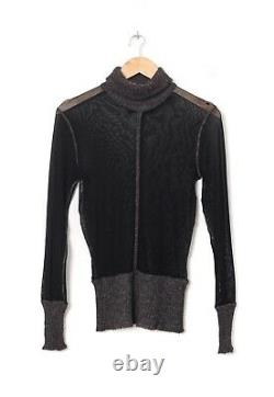Women's JEAN PAUL GAULTIER Turtleneck Sweater Mesh Top Black Size S